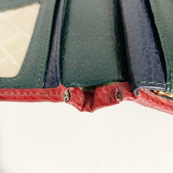 Vintage Alfred Sung Tri-Color Leather Wallet Flap with Snap Closure Change Purse - Picture 12 of 13